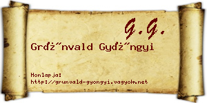 Grünvald Gyöngyi névjegykártya