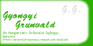 gyongyi grunvald business card
