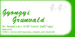 gyongyi grunvald business card